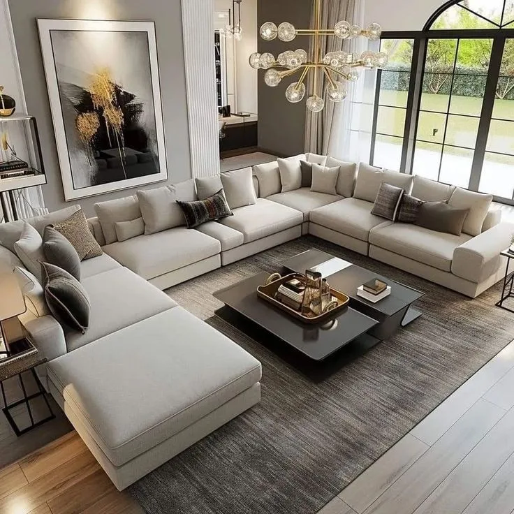 Ivory U-Shape Sectional