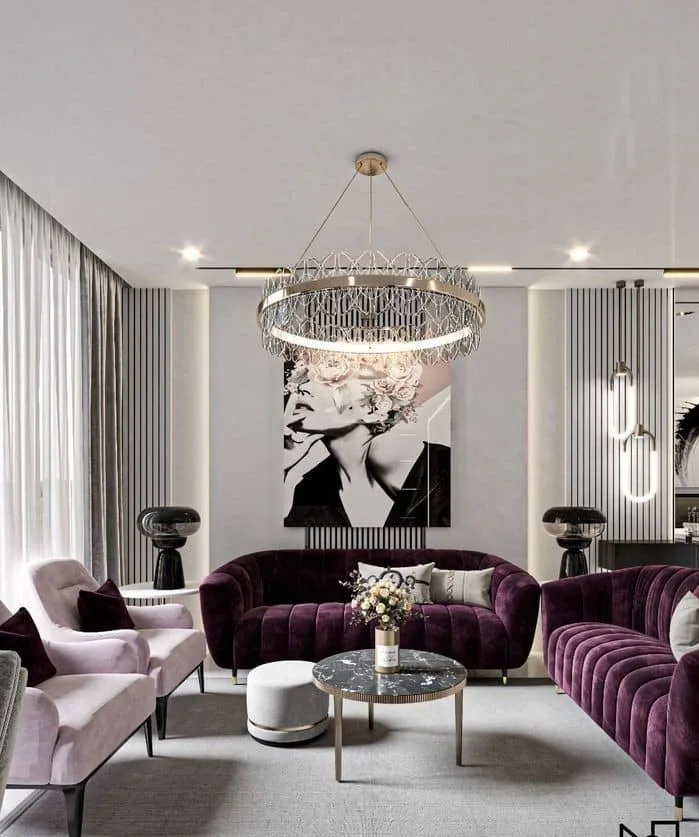 Aubergine Velvet Lounge Suite